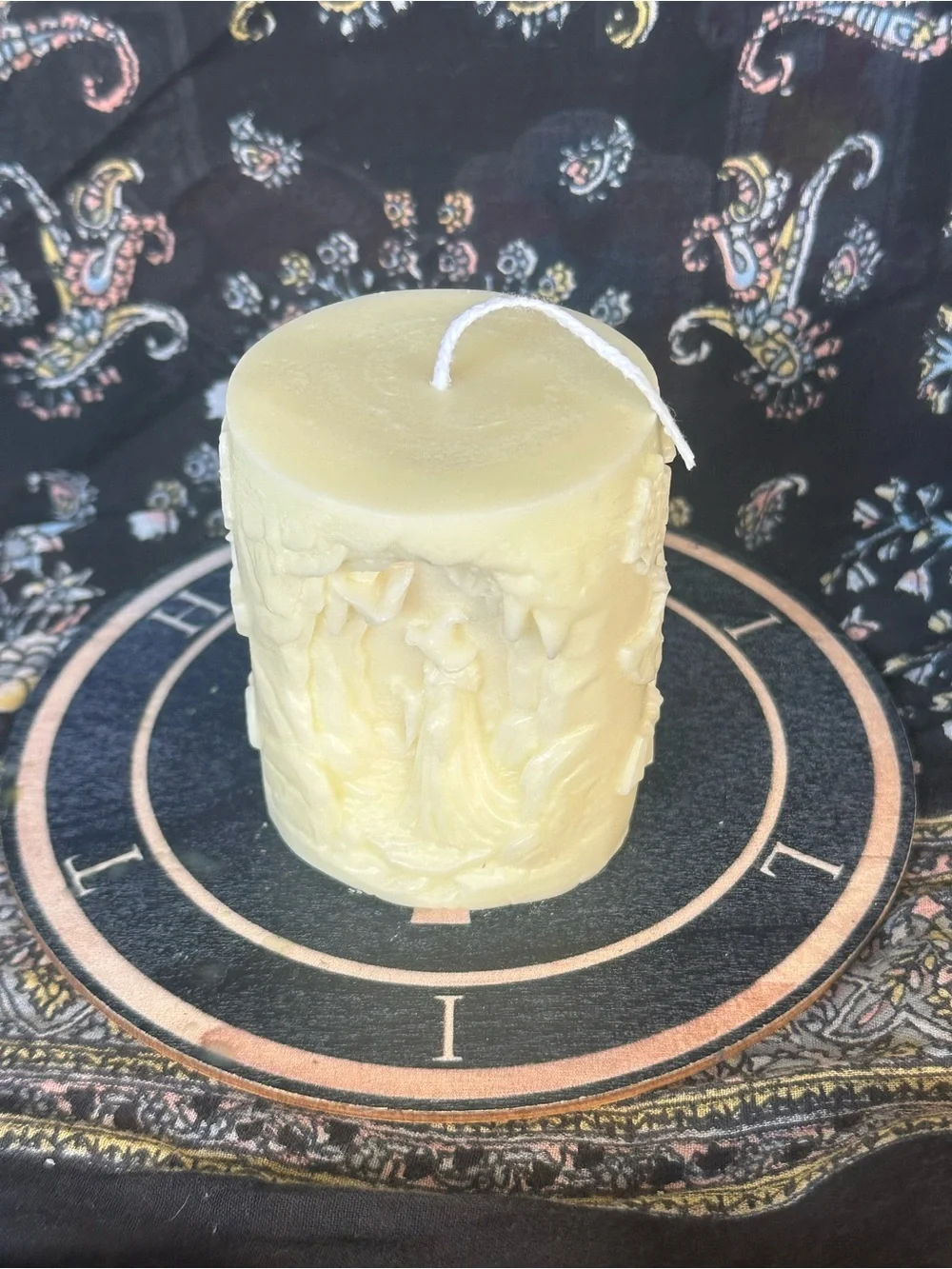 Ivory Forest Witch Pillar Candle